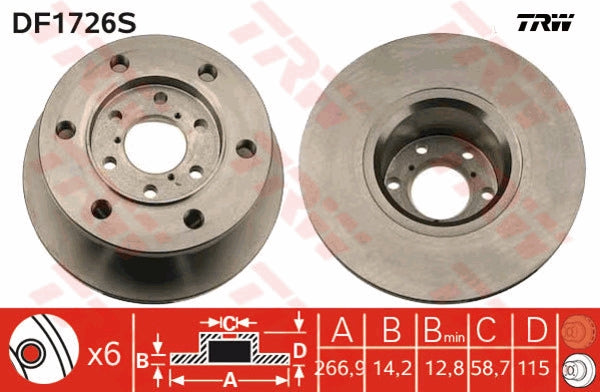 TRW MOTO DF1726S Brake Disc