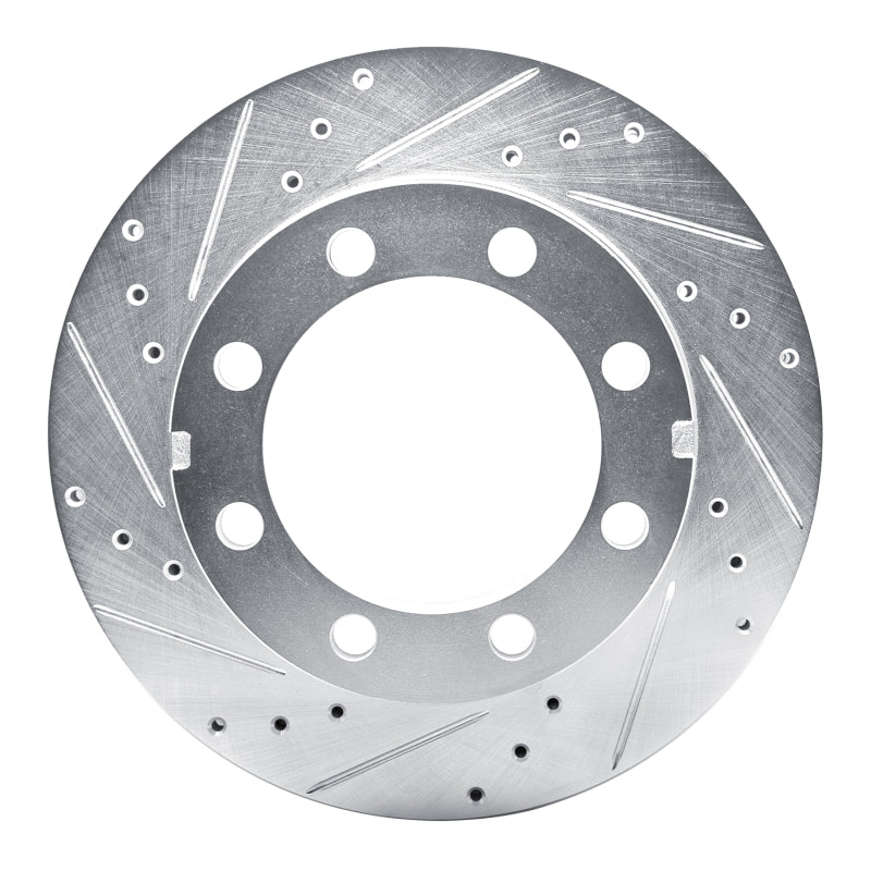 R1 Concepts R1 77-93 Chevrolet K30 Front Left Drilled & Slotted Silver Brake Rotor