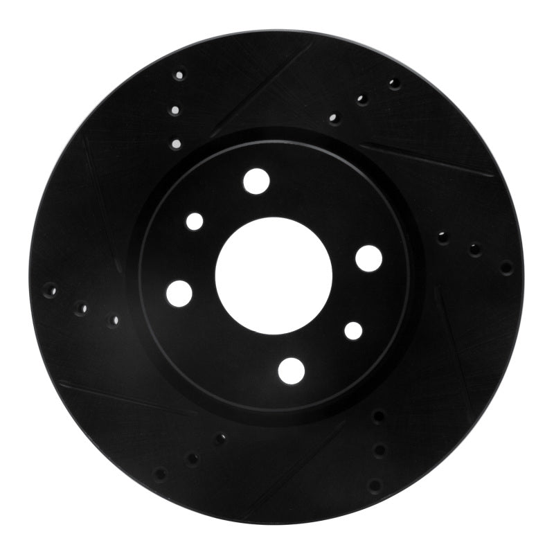 R1 Concepts R1 09-19 Dodge Vision (Mexico) Front Left Drilled & Slotted Black Brake Rotor