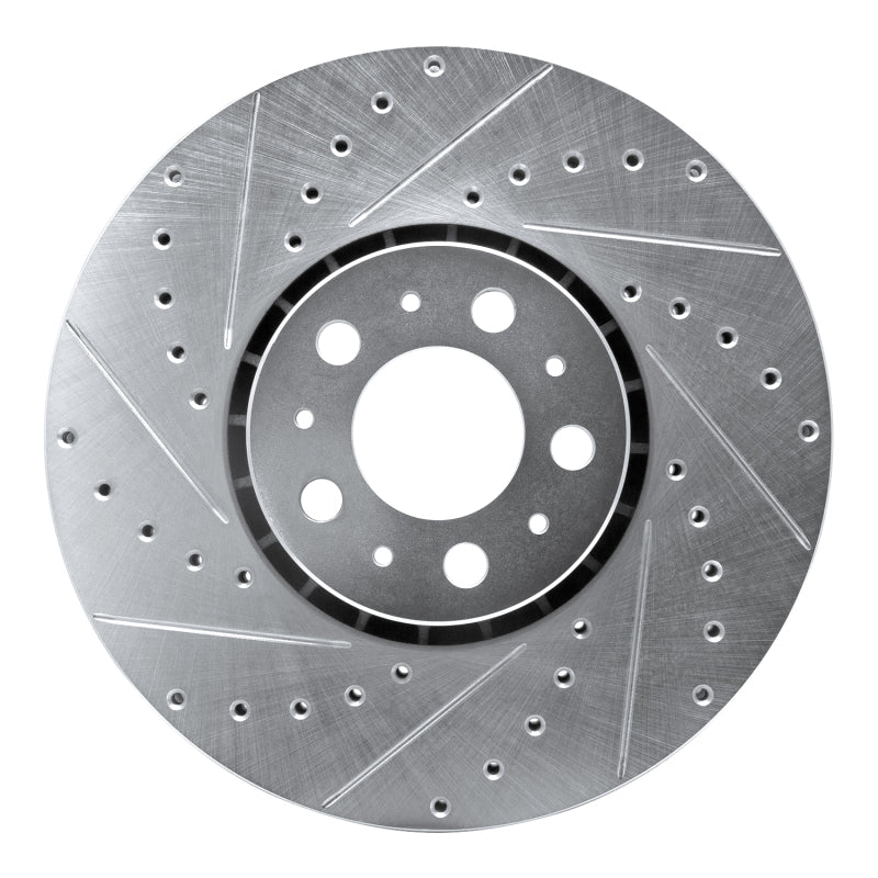 R1 Concepts R1 03-14 Volvo XC90 Front Left Drilled & Slotted Silver Brake Rotor