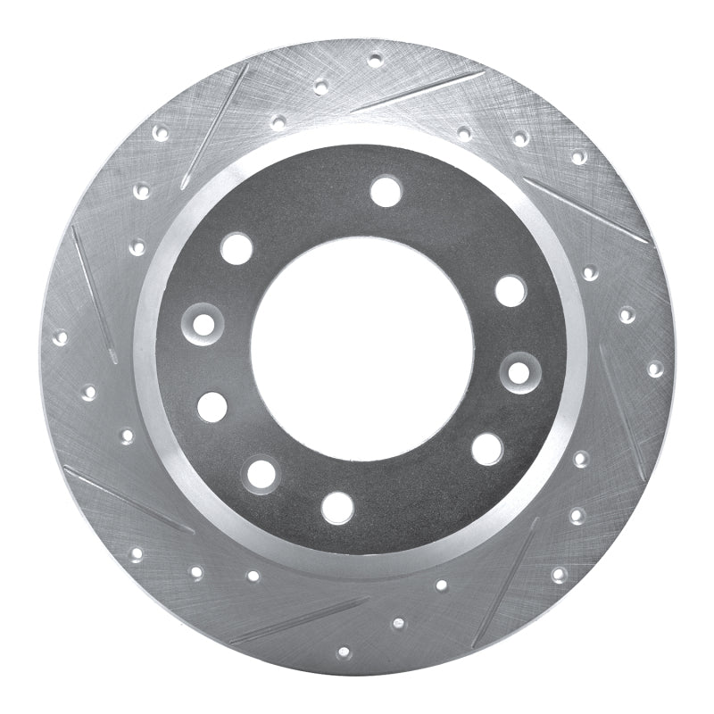 R1 Concepts R1 06-14 Hyundai Entourage Rear Left Drilled & Slotted Silver Brake Rotor