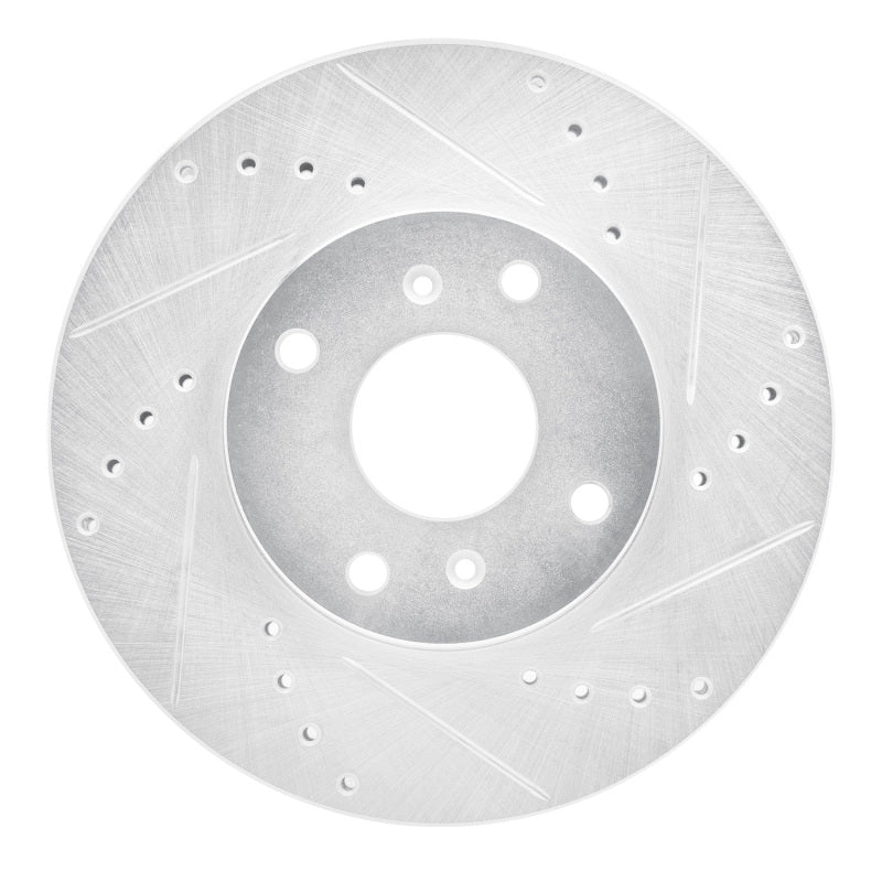 R1 Concepts R1 98-99 Acura CL Front Right Drilled & Slotted Silver Brake Rotor