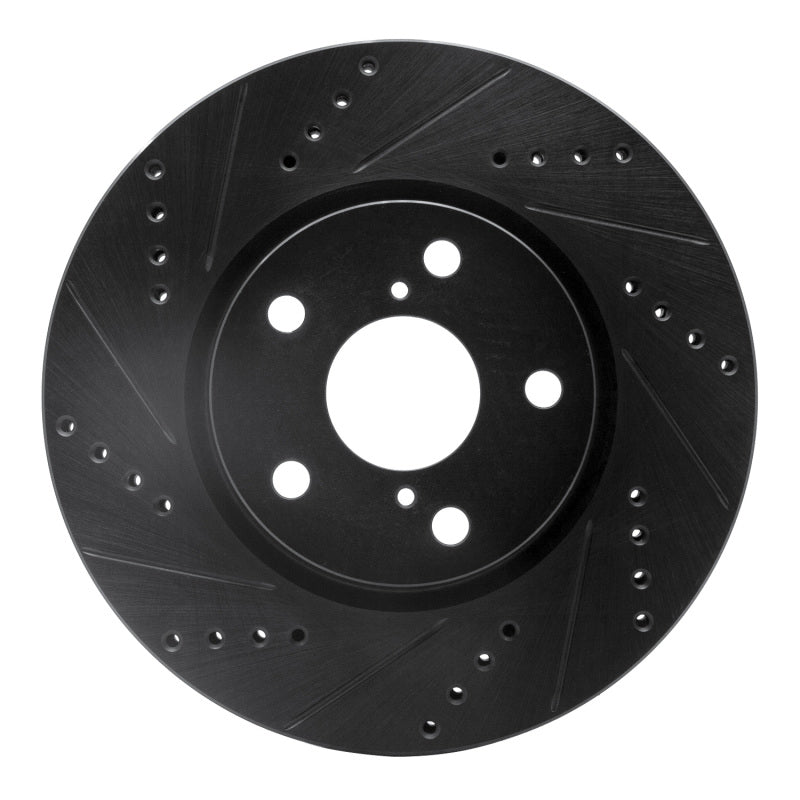 R1 Concepts R1 21-23 Dodge CHALLENGER Right Front Drilled & Slotted Black Brake Rotor