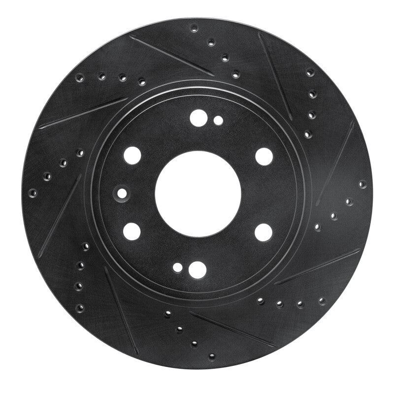 R1 Concepts R1 09-20 Chevrolet TAHOE Front Right Drilled & Slotted Black Brake Rotor