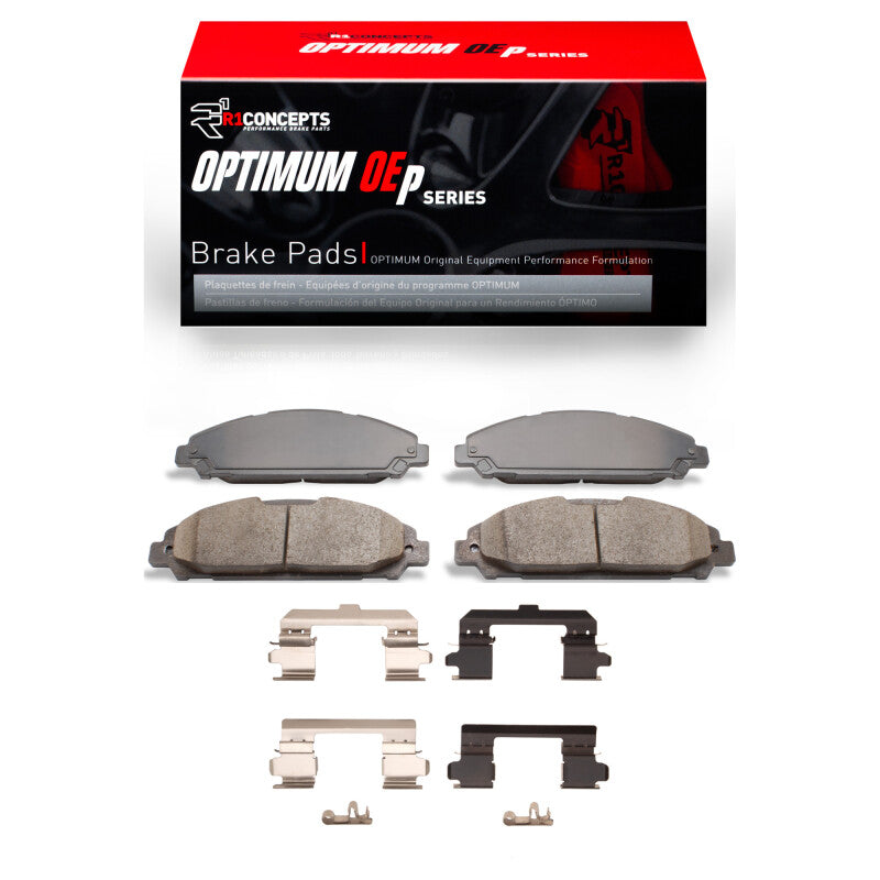 R1 Concepts R1 15-23 Ford Mustang Front Optimum OE Brake Pads & Hardware Kit