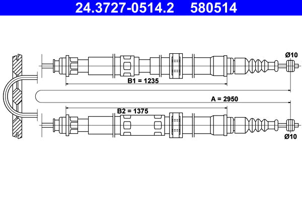 BOSCH 1987482784 Parking Brake Cable Pull