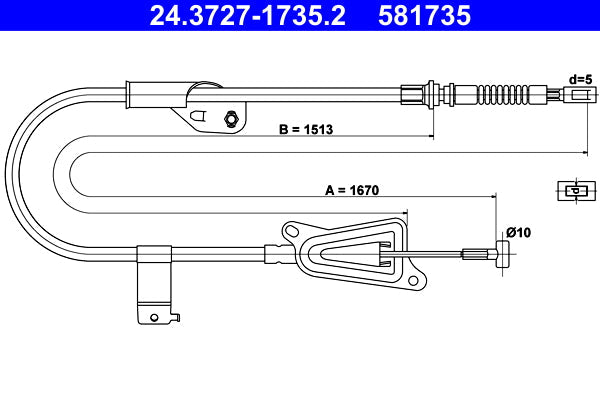 BOSCH 1987482009 Parking Brake Cable Pull