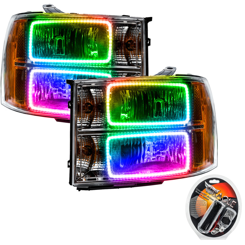 ORACLE Lighting Oracle 07-13 GMC Sierra SMD HL - Square Ring Design - ColorSHIFT