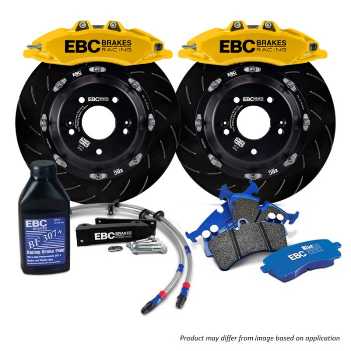 EBC BBK033YEL-1 VW Big Brake Kit - Front - 355x32mm Curved Slotted - Apollo-6 Yellow