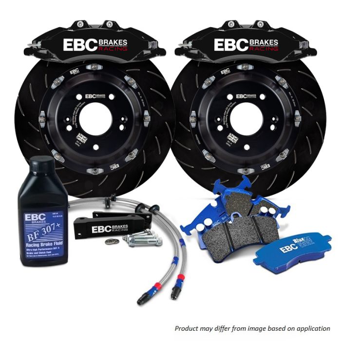 EBC BBK033BLK-1 VW Big Brake Kit - Front - 355x32mm Curved Slotted - Apollo-6 Black