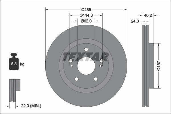 TEXTAR 92337303 Brake Disc