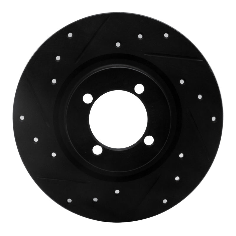 R1 Concepts R1 67-76 BMW 1600 Front Left Drilled & Slotted Black Brake Rotor