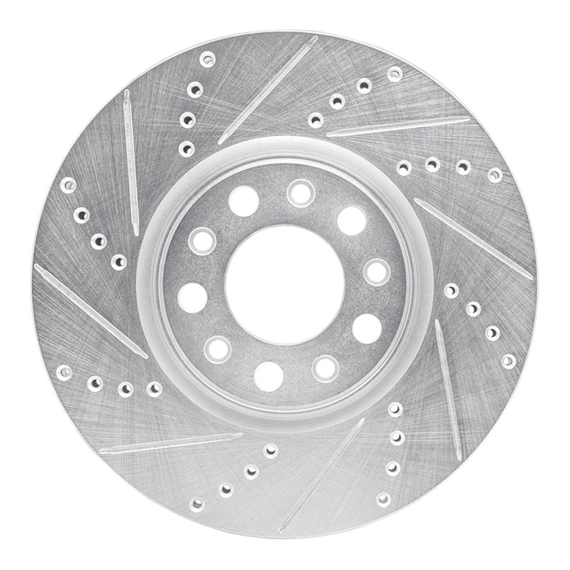 R1 Concepts R1 13-23 Chrysler 200 Front Left Drilled & Slotted Silver Brake Rotor