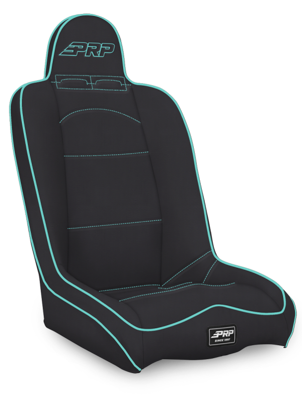 PRP Seats PRP Daily Driver High Back Suspension Seat- Black/Teal Vinyl