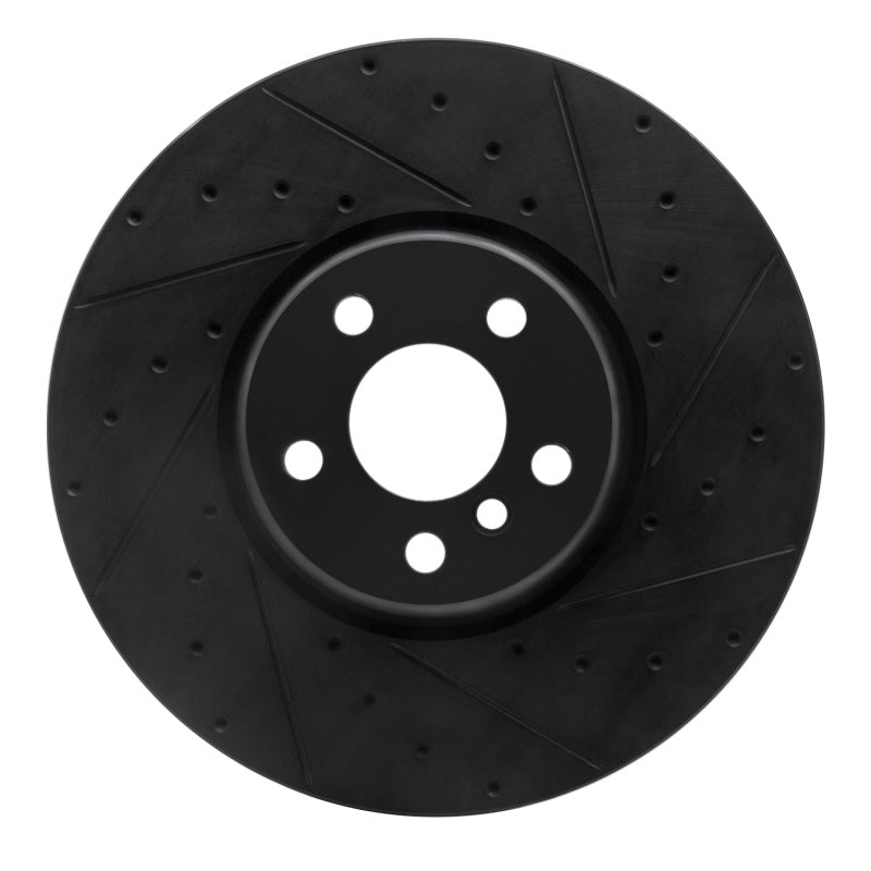 R1 Concepts R1 16-25 BMW 230I xDrive Right Front Drilled & Slotted Black Brake Rotor
