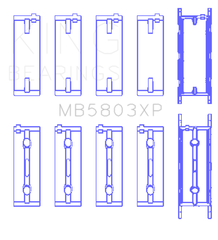 King Engine Bearings BMW S65B40A Crankshaft Main Bearings Set of 5