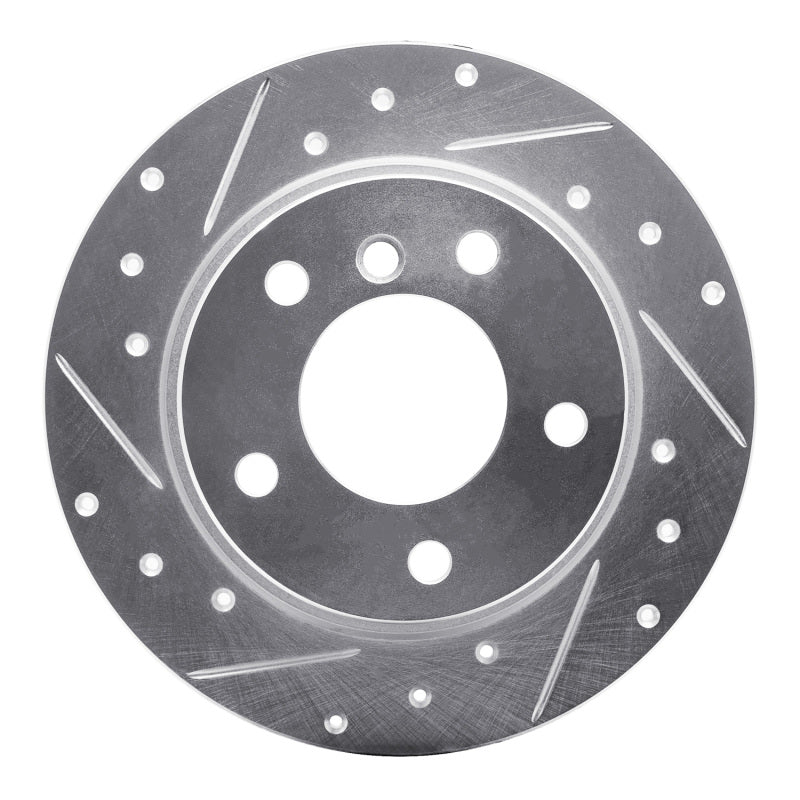 R1 Concepts R1 03-06 BMW Z4 Rear Left Drilled & Slotted Silver Brake Rotor