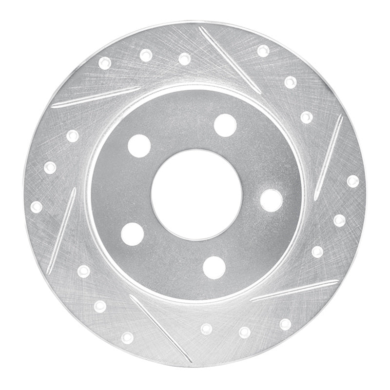 R1 Concepts R1 93-05 Ford Taurus SHO Rear Right Drilled & Slotted Silver Brake Rotor