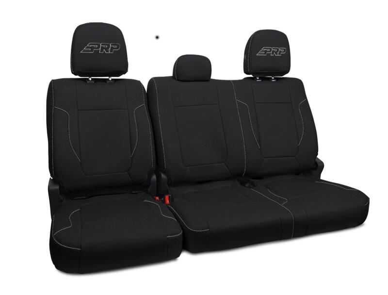 PRP Seats PRP 12-14 Ford Raptor Rear Bench Seat Covers- Black with Silver Stitch