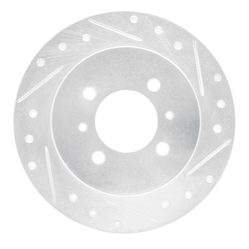 R1 Concepts R1 91-94 Nissan NX Rear Right Drilled & Slotted Silver Brake Rotor
