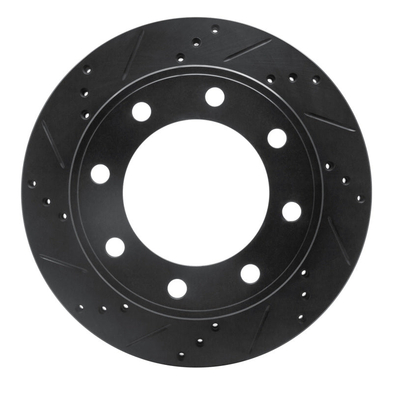 R1 Concepts R1 99-05 Ford F-250 2WD (Super Duty) Rear Left Drilled & Slotted Black Brake Rotor