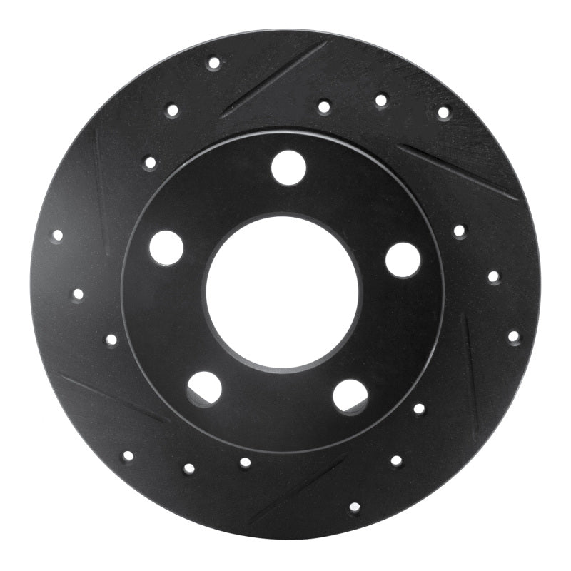 R1 Concepts R1 92-05 Audi A6 Quattro Rear Left Drilled & Slotted Black Brake Rotor