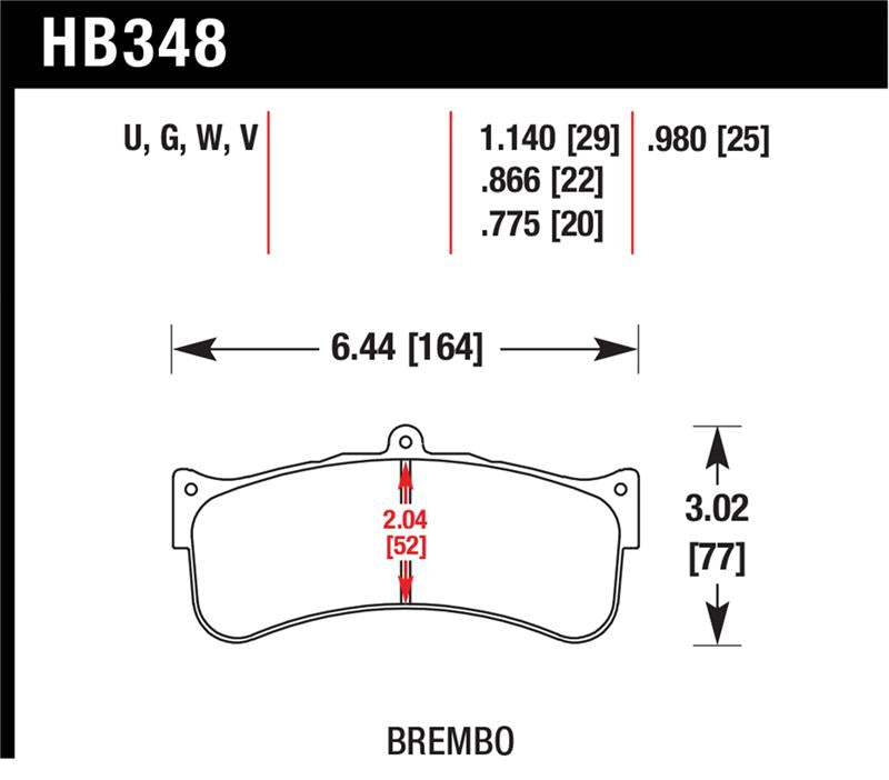 Hawk Performance Hawk Brembo Disc DTC-70 w/ 1.140in Thickness Race Brake Pads