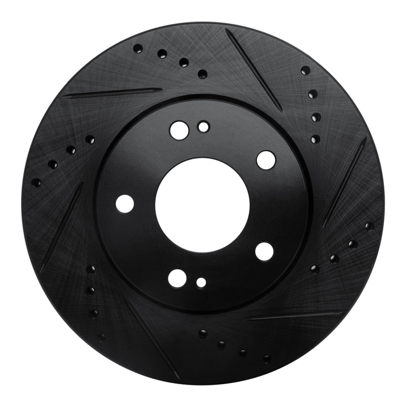 R1 Concepts R1 00-24 Chrysler SEBRING Front Right Drilled & Slotted Black Brake Rotor