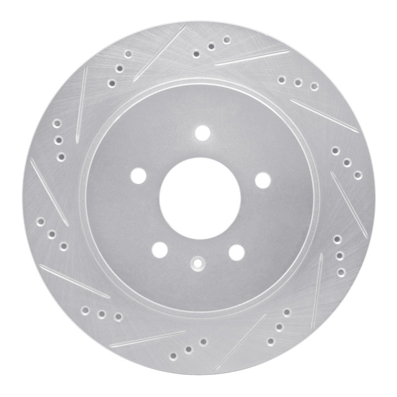 R1 Concepts R1 05-11 Cadillac CTS Rear Left Drilled & Slotted Silver Brake Rotor