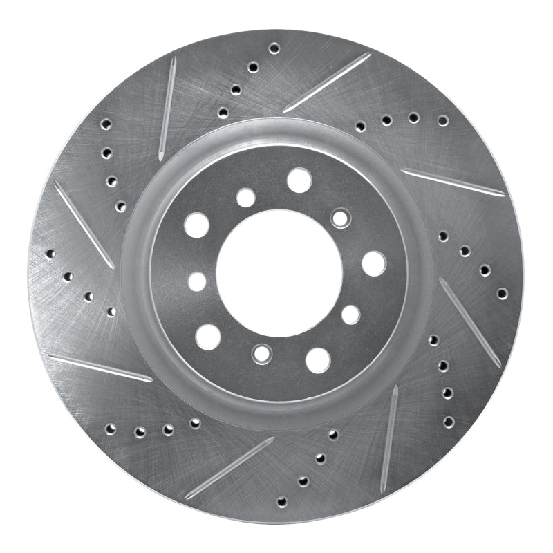 R1 Concepts R1 2001-2006 BMW M3 Right Front Drilled & Slotted Silver Brake Rotor