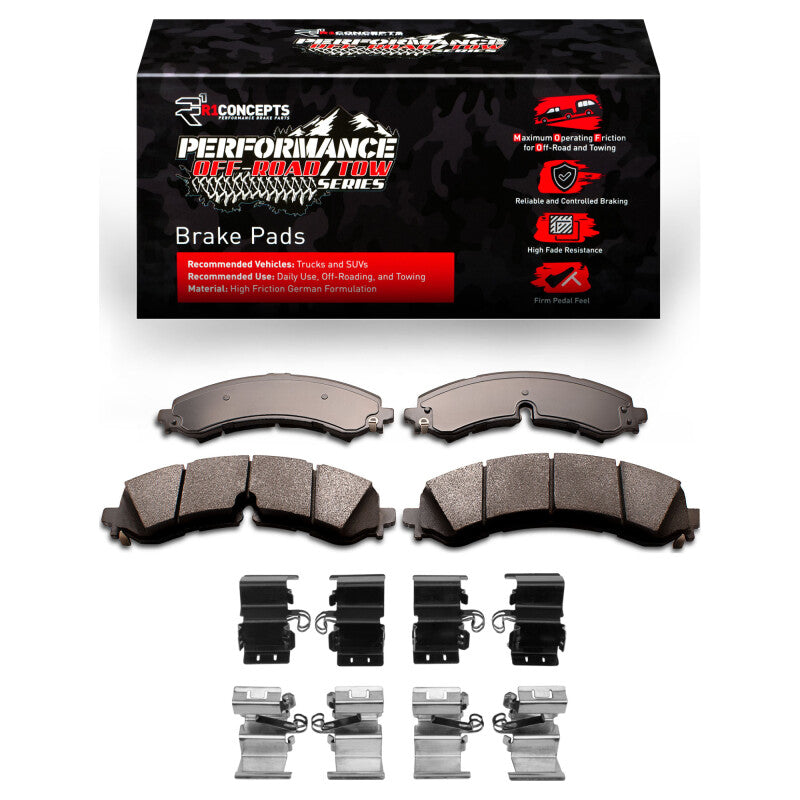 R1 Concepts R1 2020-2025 Chevy Silverado 3500 HD Front/Rear Performance Off-Road/Tow Brake Pads & Hardware Kit