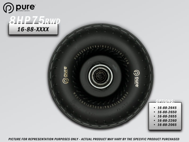 Pure Drivetrain Solutions Pure Drivetrain 8HP75 High Performance Billet Race Torque Converter - 26/55 Stator - RWD