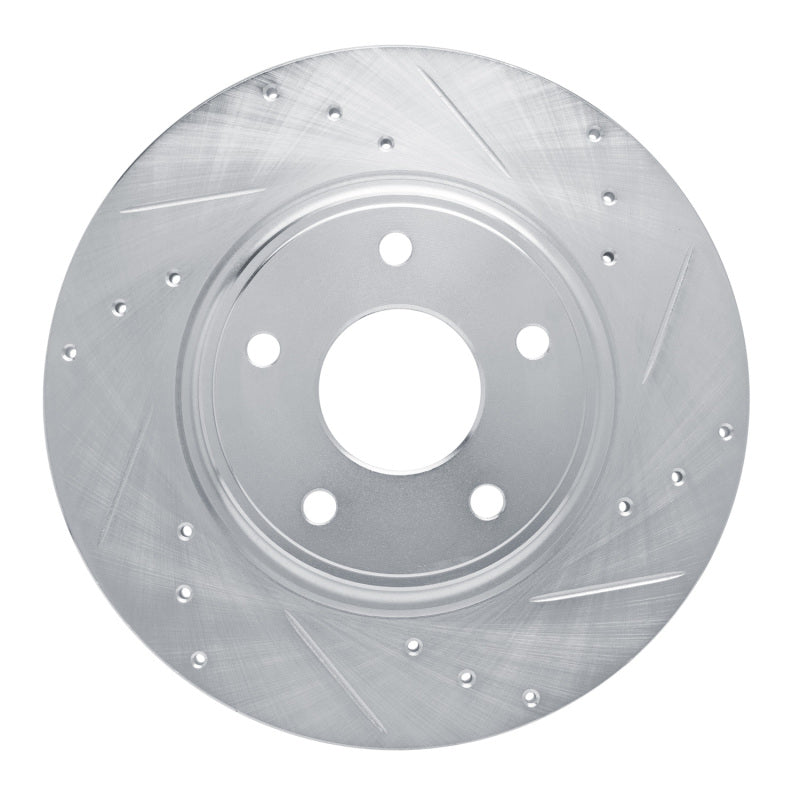 R1 Concepts R1 12-20 Chrysler Town & Country Rear Right Drilled & Slotted Silver Brake Rotor