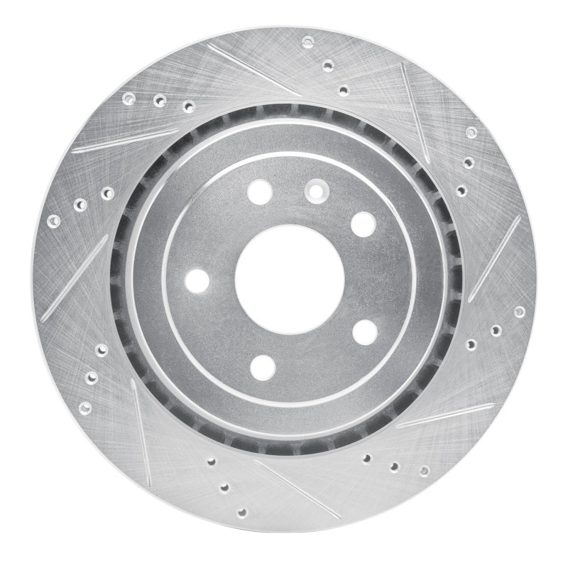 R1 Concepts R1 14-19 Chevrolet Corvette Rear Right Drilled & Slotted Silver Brake Rotor