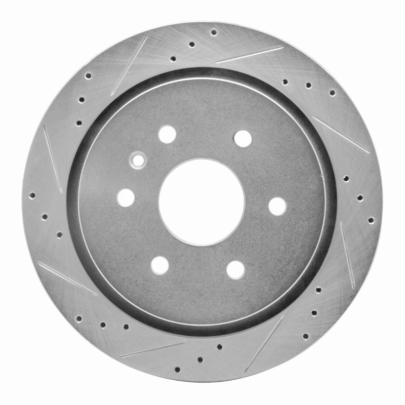 R1 Concepts R1 13-19 Cadillac XTS Rear Left Drilled & Slotted Silver Brake Rotor