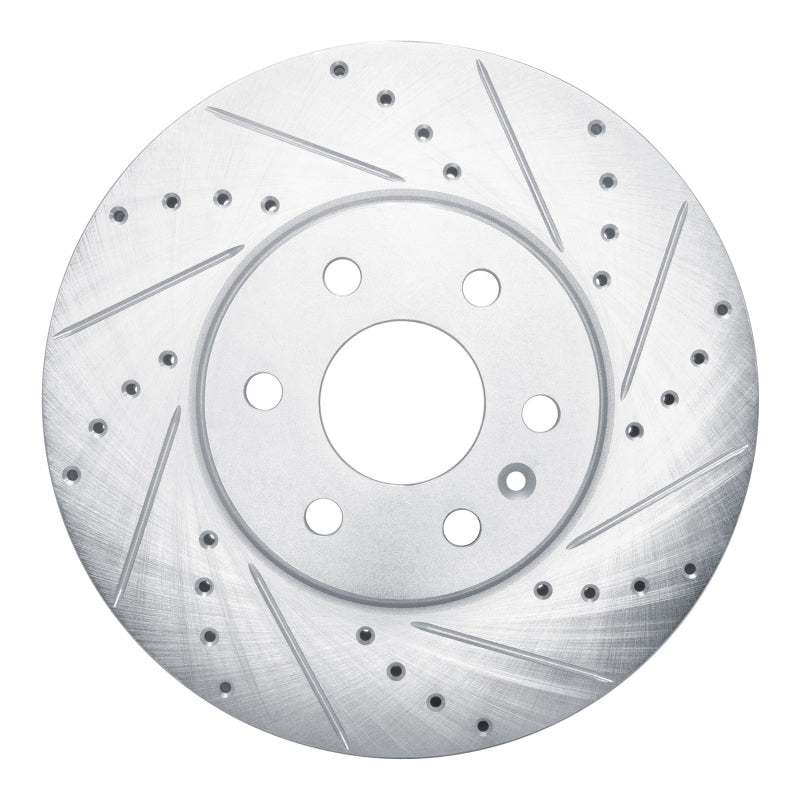 R1 Concepts R1 21-22 Chevrolet Colorado Front Right Drilled & Slotted Silver Brake Rotor