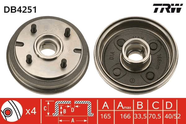 TRW MOTO DB4251 Brake Drum