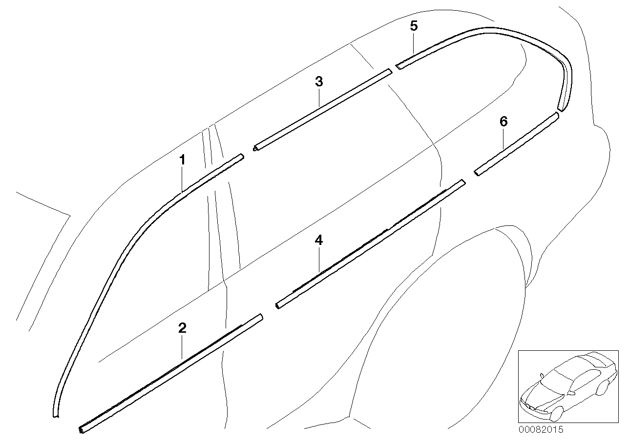 Genuine BMW 51328257706 E53 Window Frame Cover, Front Right Door TITAN (Inc. X5)