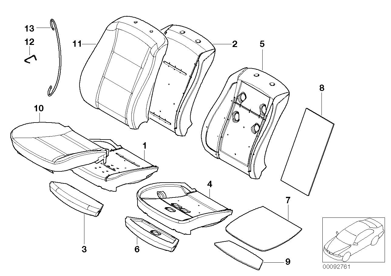 Genuine BMW 52107146144 E66 E65 E67 Cover,Multifunct.Seat, Backrest, Leather U6BA BEIGE (Inc. 530xd, M5 & 730d)