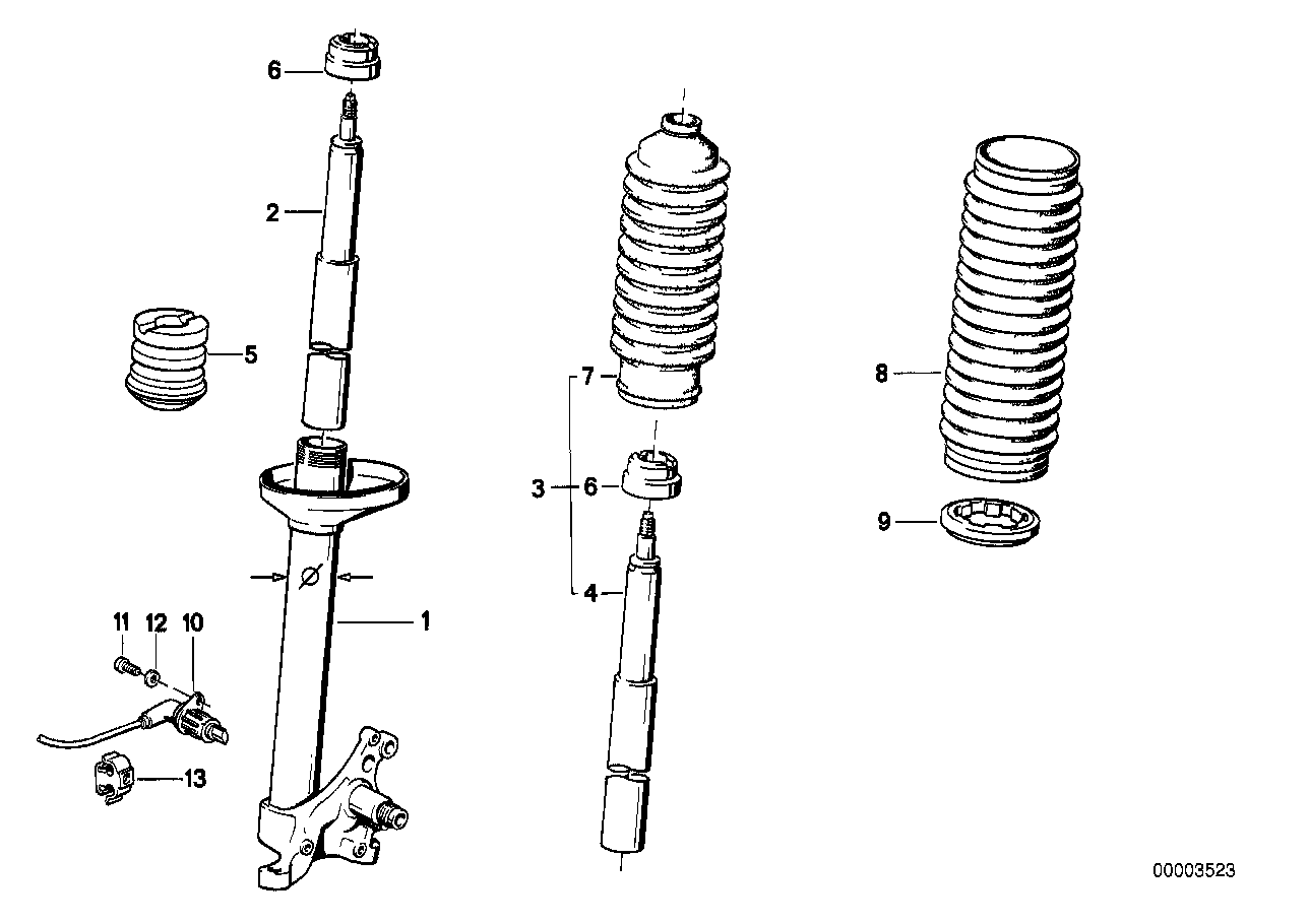 Genuine BMW 31321130067 E30 Shock Absorber-Insert BILSTEIN (Inc. 320is, 324d & 316i)