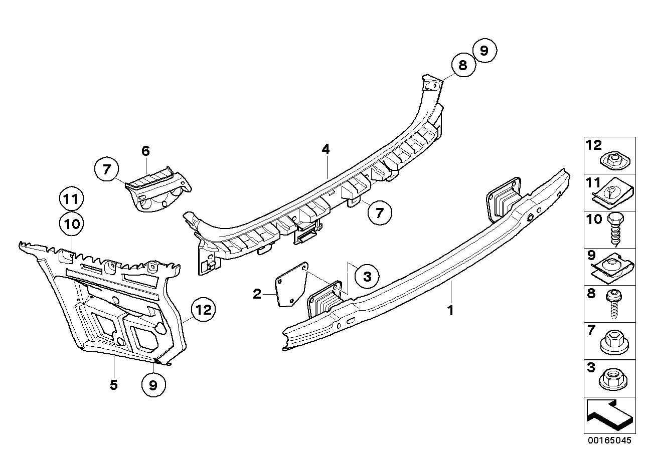 Genuine BMW 51127179676 E90 Carrier, Bumper Rear M (Inc. M3)