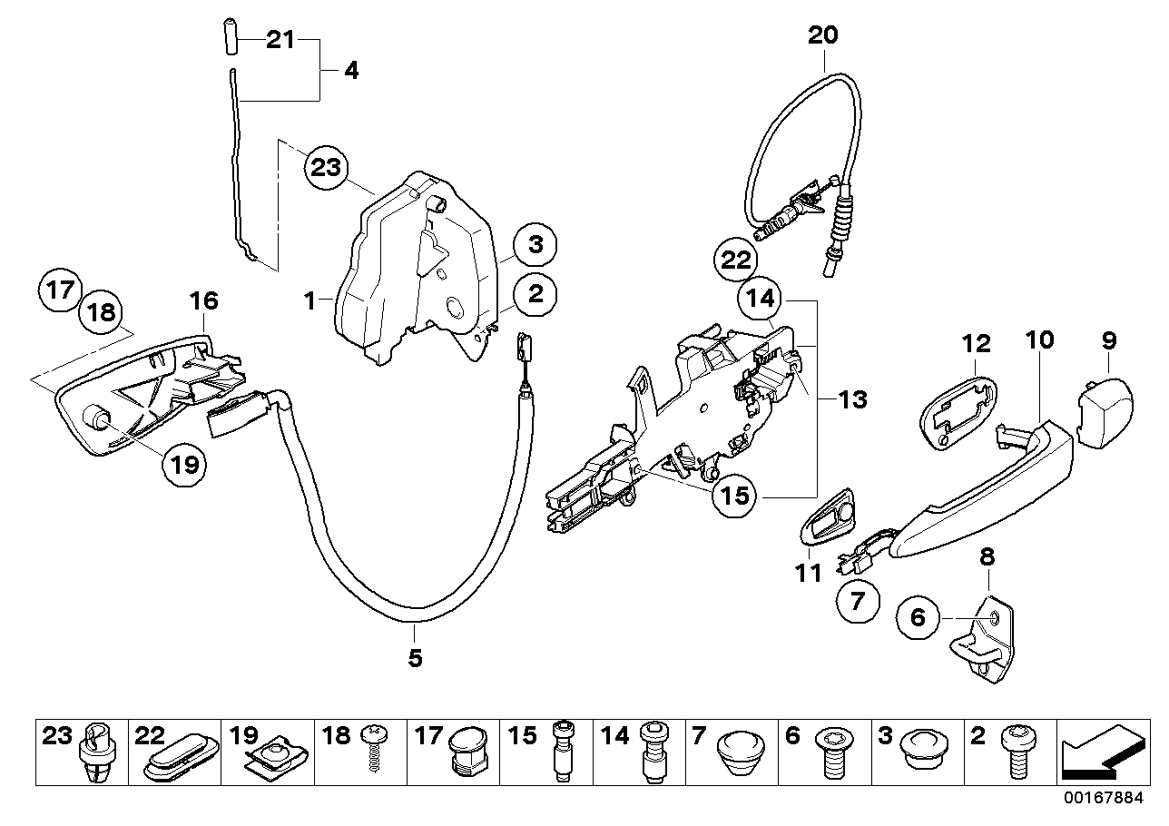 Genuine BMW 51417144549 E90 E91 Door Handle, Inside Left BEIGE (Inc. 330i, 323i & 316i)