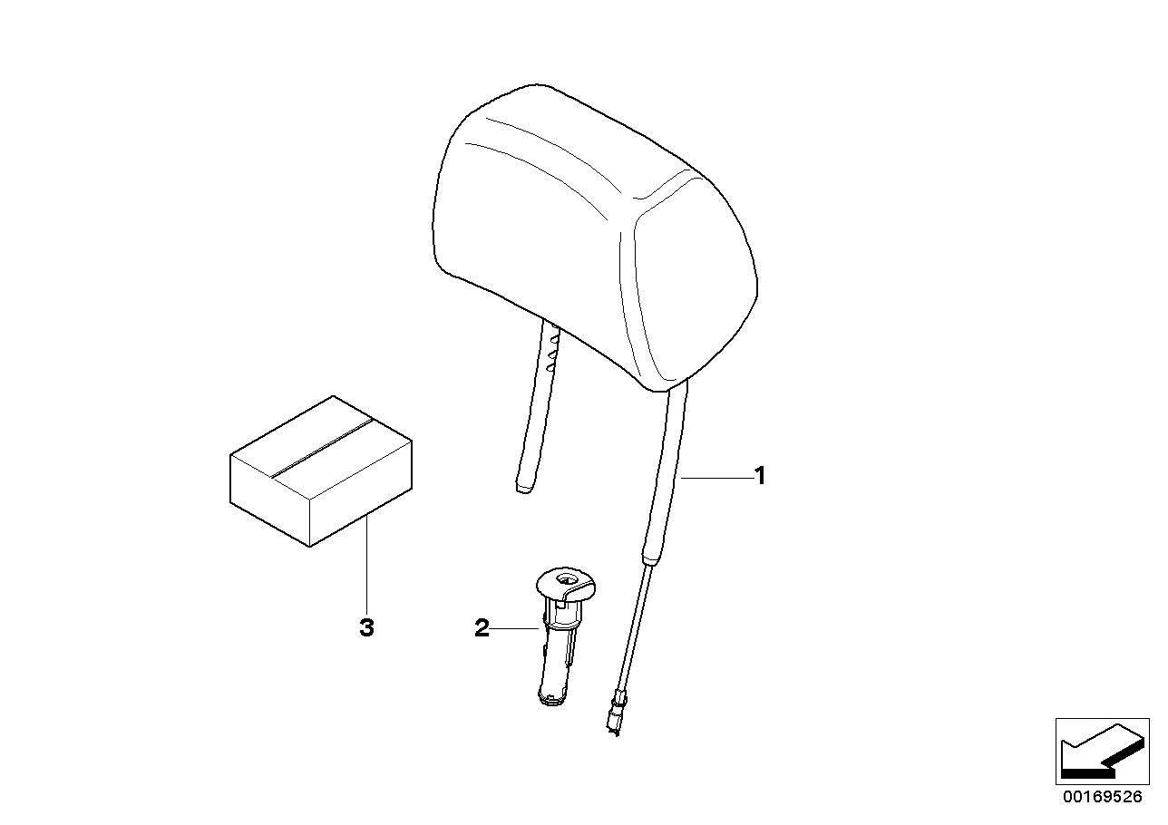 Genuine BMW 52107246719 E90 E91 Headrest Leather GRAU60 (Inc. 318i, 316d & 330i)