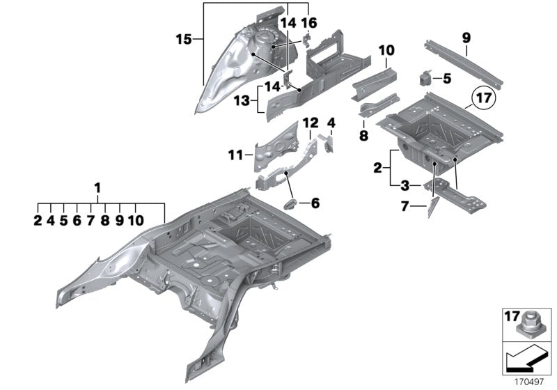 Genuine BMW 41117204113 Left Side Member (Inc. Wraith, 740i & 740LdX)