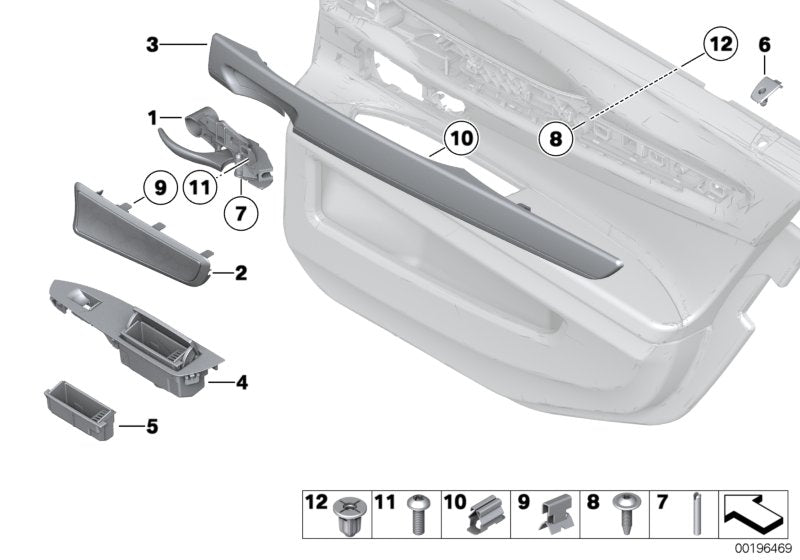 Genuine BMW 51429168669 Insert For Ashtray, Door, Rear Left (Inc. 730dX, 740i & 750dX)