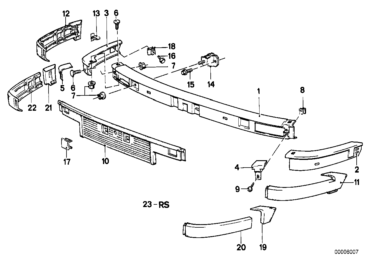 Genuine BMW 51111888265 E30 Bumper Front Center (Inc. 318i, 324d & 325ix)