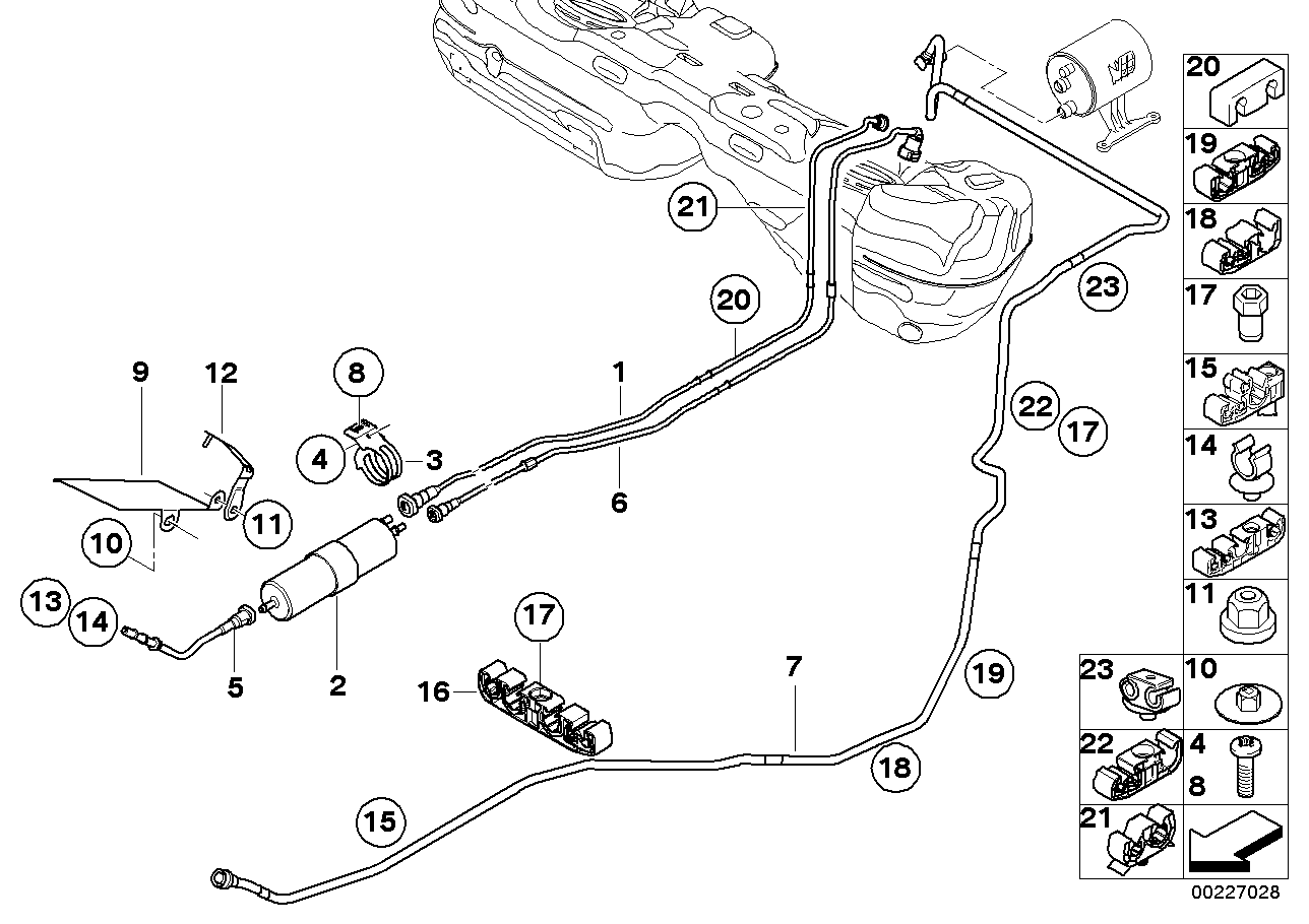 Genuine BMW 16127193399 E82 E87 E90 Clip (Inc. 335i, X1 20i & 120i)