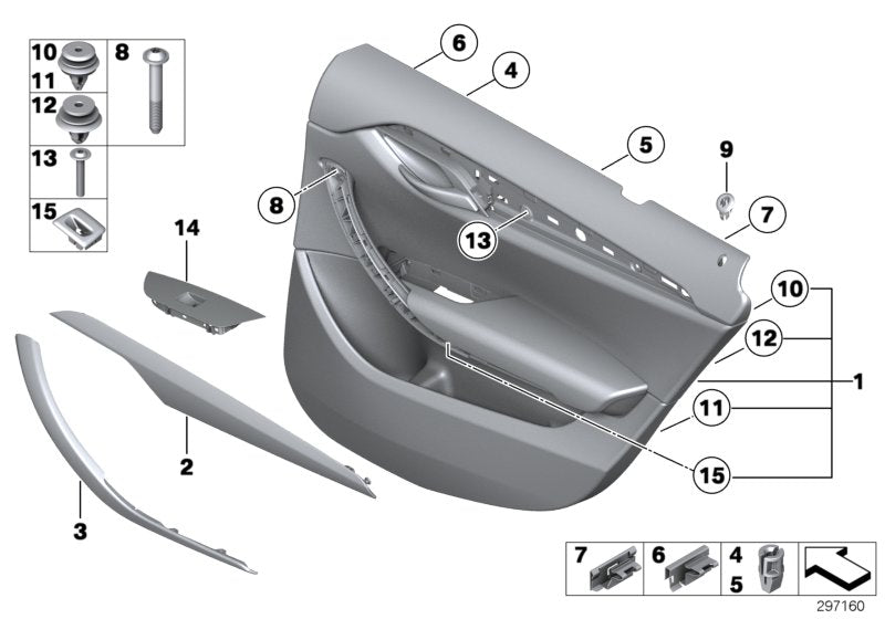 Genuine BMW 51422992887 E84 Door Lining Vynil Rear Left SCHWARZ (Inc. X1)