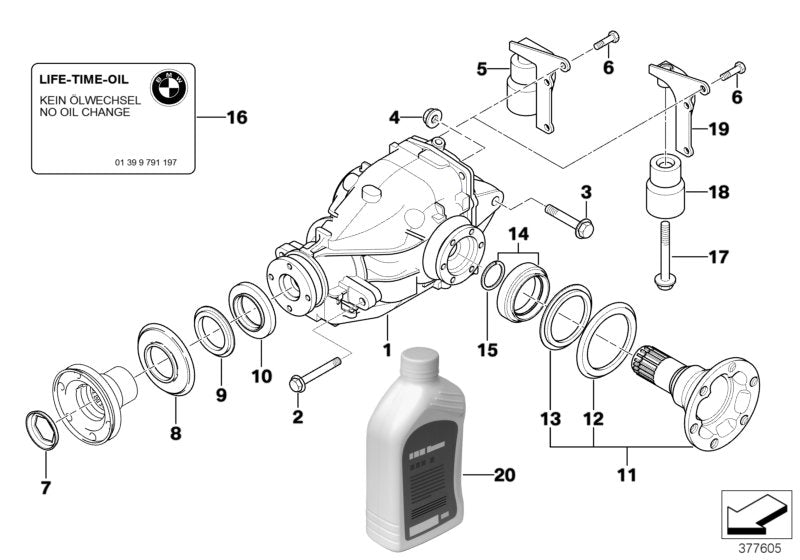 Genuine BMW 33107505394 Exch. Final Drive I=3,38 |
