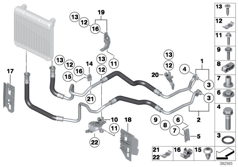 Genuine BMW 17227586893 Bracket, Oil Cooler Line (Inc. 650iX, 650iX 4.4 & 650iX 4.0)